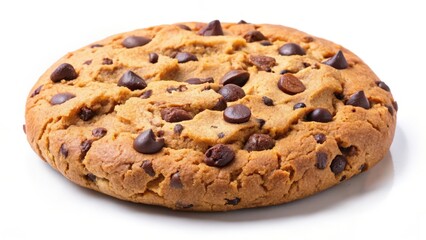 Chocolate Chip Cookie on White Background