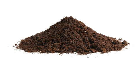 Pile of fresh soil isolated on white