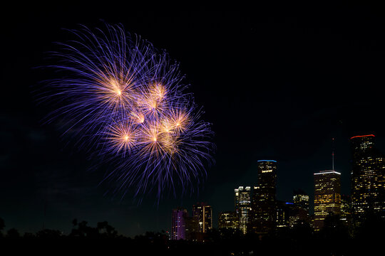 Fireworks Over the Houston, Texas City Skyline