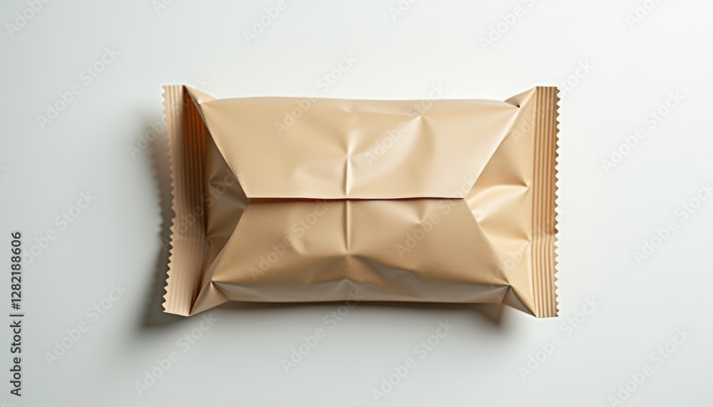 Poster A top-down view of a paper sandwich bag with a simple fold and clean lines, isolated on a plain surface with copy space