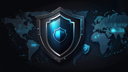 Fototapeta premium shield on blur background