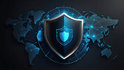 shield on blur background