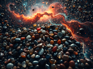 abstract background with space and pebbles 