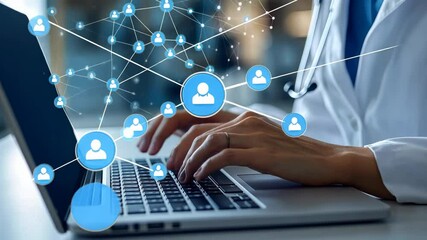 Healthcare Professional Using Technology for Patient Network Management - Powered by Adobe
