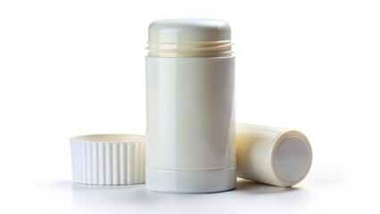 White Roll-On Container on White Background