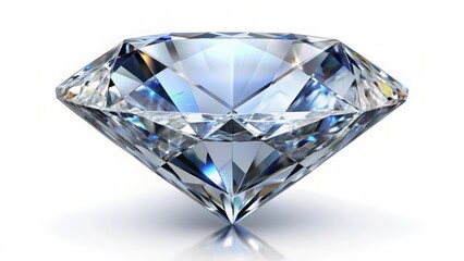 Brilliant-cut Diamond on White Background