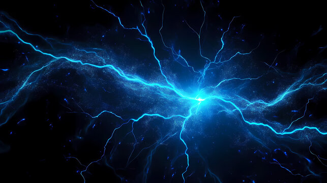 Abstract Blue Lightning Design