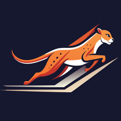 Elegant Cheetah Running with Speed Lines – Vector Illustration, Clipart & Line Art, Elegant cheetah running vector illustration with speed lines – perfect for digital designs and prints.