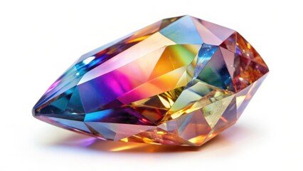 Multicolored Gemstone on White Background