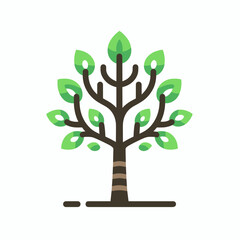 Obraz premium A minimalist illustration of a single tree with clean lines and a simple design. Ideal for logos, icons, environmental branding, or minimalist art projects.