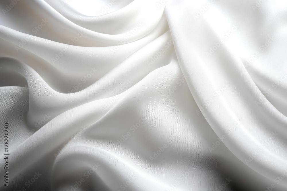 Poster soft white silk fabric background with elegant satin texture and smooth gray abstract pattern