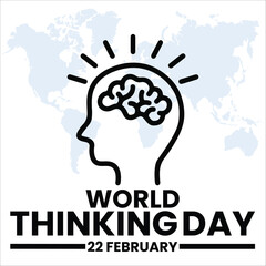 World Thinking Day celebration around the world. Vector Illustration Template.World Thinking Day Vector Design Template Background