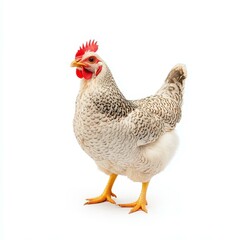 Fototapeta premium Capture the essence of isolation with this hen, showcasing its stunning colors and unique texture in a serene backdrop.
