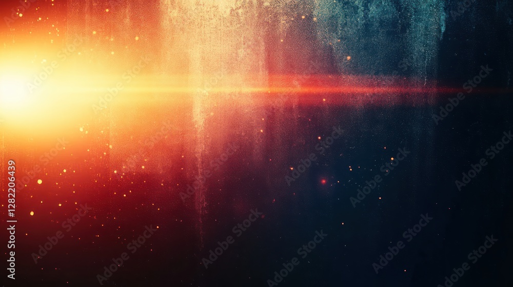 Poster grunge abstract background with warm glow and dark textures in soft lens flare effect