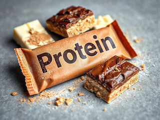 Proteinriegel und Eiweißpulver