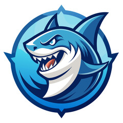 Great White Shark Vector Illustration – Sharp Teeth, Ocean Waves, Clipart & Line Art Design, Great white shark vector with sharp teeth and ocean waves, perfect for clipart, line art, and designs.