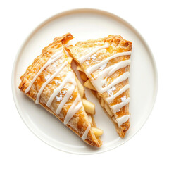 Apple Turnover Strudel Pie Isolated on a Transparent Background 