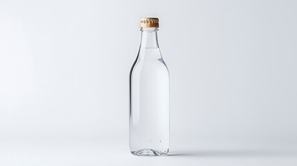 Bottle of Fresh Water Ready for Drink Healthy Hydration and Refreshment on Clean Background Studio Shoot