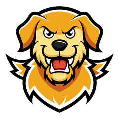 Loyal Golden Retriever Holding a Bone - Vector Illustration, Cartoon, Clipart & Line Art, Loyal golden retriever with a bone vector illustration—perfect for clipart, cartoons, and line art designs.