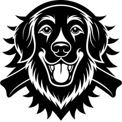 Loyal Golden Retriever Holding a Bone - Vector Illustration, Cartoon, Clipart & Line Art, Loyal golden retriever with a bone vector illustration—perfect for clipart, cartoons, and line art designs.