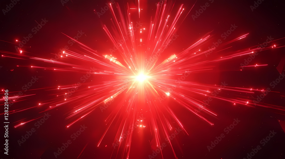 Poster radiant red explosion: a dynamic light display