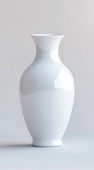 Clean White Porcelain Vase Decorative Object Home Decor Pottery Still Life Art and Elegant Minimalist Simplicity