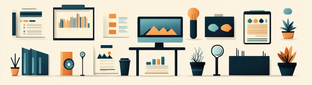 recommend clip art: Conference Seminar Icons Set Thin Line Design for Events and Education