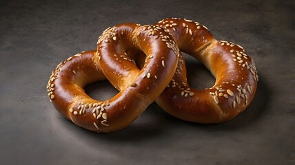 pretzels on a wooden table