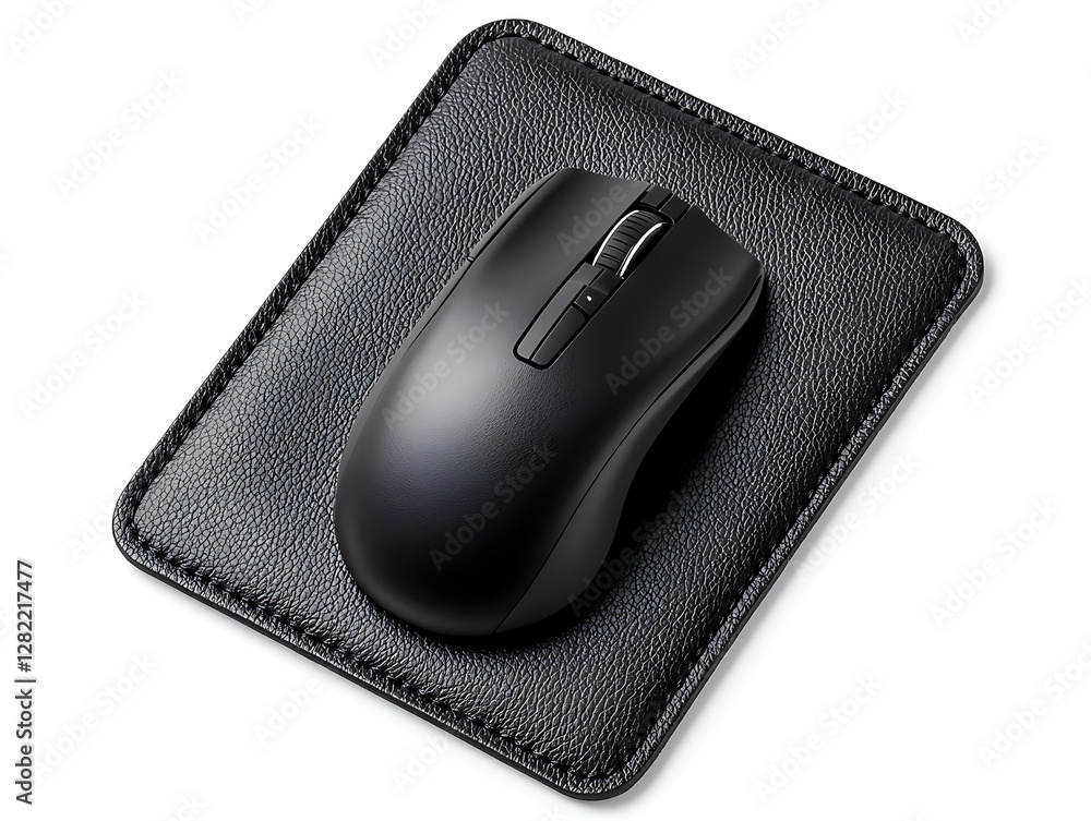 Aufkleber computer mouse resting comfortably on a textured black mousepad for seamless navigation and precisio