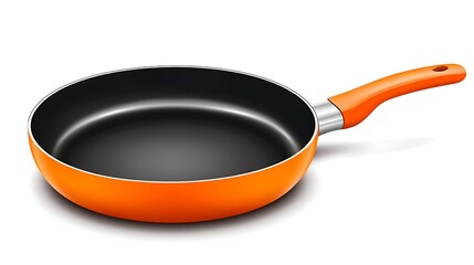 Cooking Pan on White Background Utensil for Food Preparation and Frying Breakfast or Diner