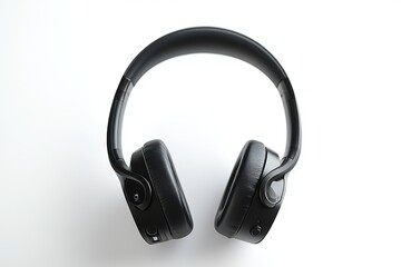 Fototapeta premium Sleek Black Wireless Headphones with Minimalistic Design and Ambient Lighting