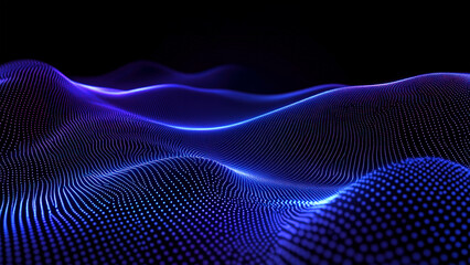 Abstract digital wave pattern in vibrant blue tones Background, Copy space for your Technological Business Project 