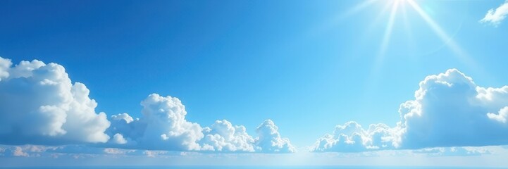 Deep blue expanse, scattered cirrus clouds, sunlit , beautiful, view