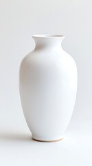 Elegant White Porcelain Vase on White Background