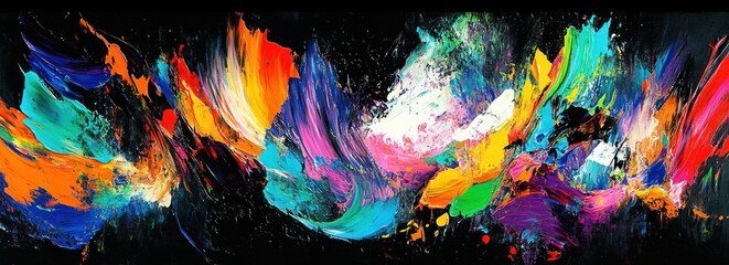 Energetic Colorful Abstract Expressionism Art with Chaotic Textures and Dynamic Patterns