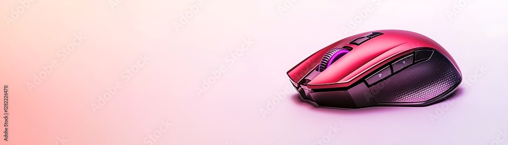 Aufkleber ergonomic pink computer mouse for gaming and precise navigation with scroll wheel on rose tinted bac