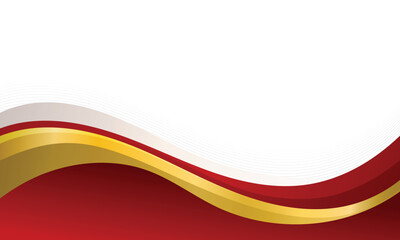 Abstract wavy red and gold border luxury banner background
