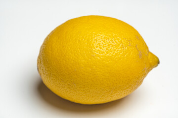 Single Fresh Lemon Isolated on White Background