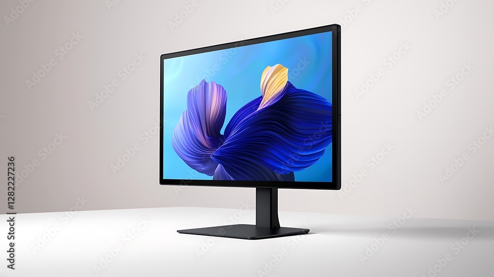 Poster flat panel lcd computer monitor display technology presentation with artistic design and high resolu