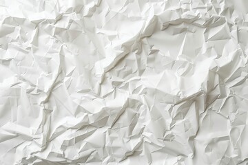 Obraz premium Crumpled white paper showcases intricate textures and patterns, inviting creative expression through design or artistic endeavors