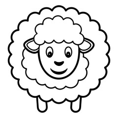 Cute Smiling Sheep Cartoon Vector Clipart Illustration, Cute smiling sheep cartoon vector clipart for digital downloads, prints, and graphic designs.