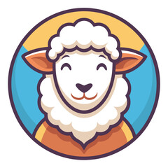 Cute Smiling Sheep Cartoon Vector Clipart Illustration, Cute smiling sheep cartoon vector clipart for digital downloads, prints, and graphic designs.