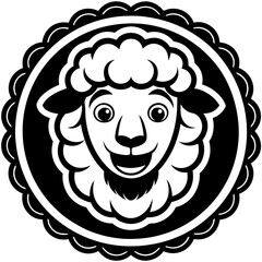 Cute Smiling Sheep Cartoon Vector Clipart Illustration, Cute smiling sheep cartoon vector clipart for digital downloads, prints, and graphic designs.