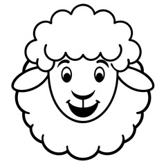 Cute Smiling Sheep Cartoon Vector Clipart Illustration, Cute smiling sheep cartoon vector clipart for digital downloads, prints, and graphic designs.