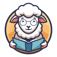 Cute Smiling Sheep Cartoon Vector Clipart Illustration, Cute smiling sheep cartoon vector clipart for digital downloads, prints, and graphic designs.