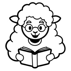 Cute Smiling Sheep Cartoon Vector Clipart Illustration, Cute smiling sheep cartoon vector clipart for digital downloads, prints, and graphic designs.