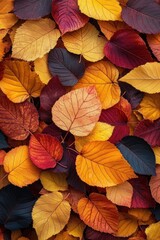 Fototapeta premium Vibrant autumn leaves creating a beautiful natural backdrop for seasonal lifestyle concepts and fall decoration