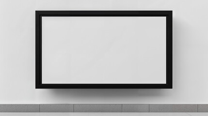 Fototapeta premium Elegant black framed canvas ready for artwork display in modern gallery interior setting