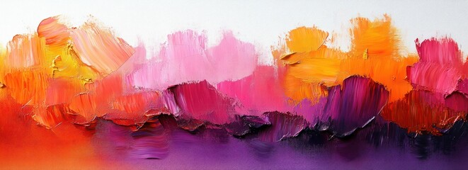Abstract Expressionist Painting Vibrant Colors Orange Pink Purple Texture Background