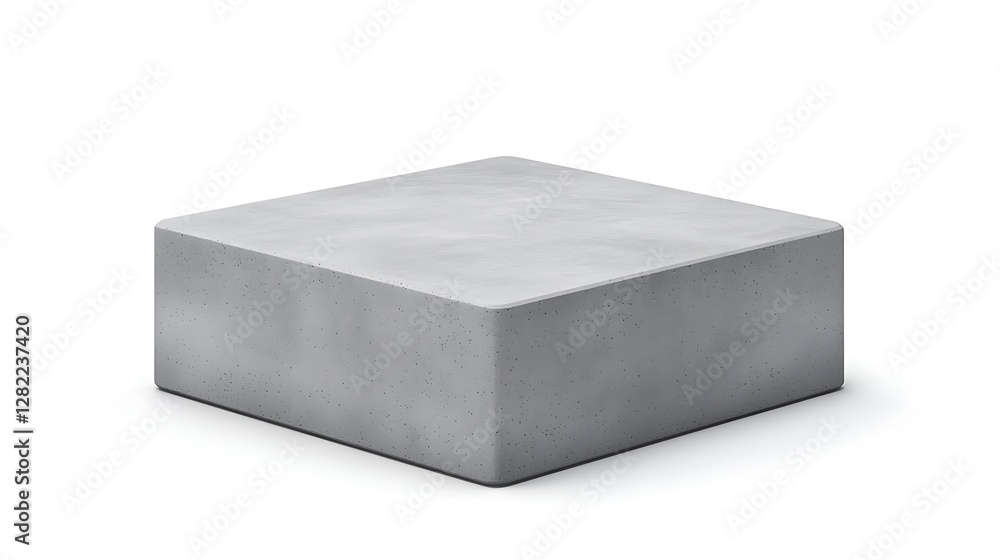 Poster neutral stone block minimalist design solid gray concrete cubic shape object display piece contempor